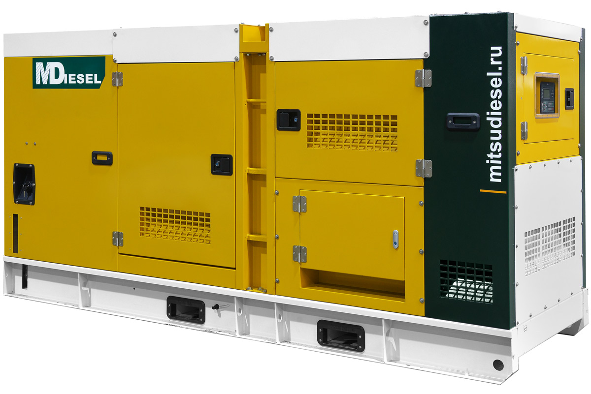 Дизельный генератор MitsuDiesel МД АД-250С-Т400-1РКМ29 в шумозащитном кожухе